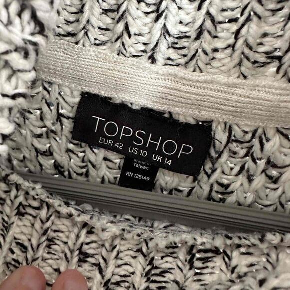 TOPSHOP Womens Heathered Grey Thick Knit Turtleneck Tunic Academia Sweater 10 - Picture 7 of 9